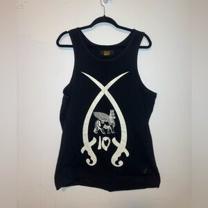 10 Deep Black White Graphic Tank Top sword hamorabi workout 100% cotton shirt